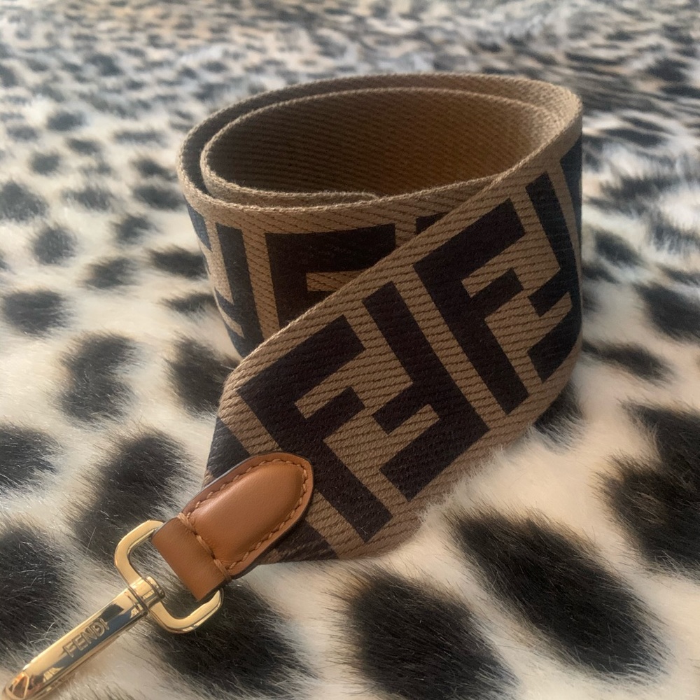 Fendi FF canvas handbag strap